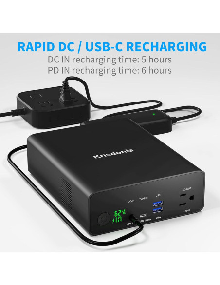 Banco de Energía Krisdonia NJF-K8 80000mAh 130W Carga Rápida