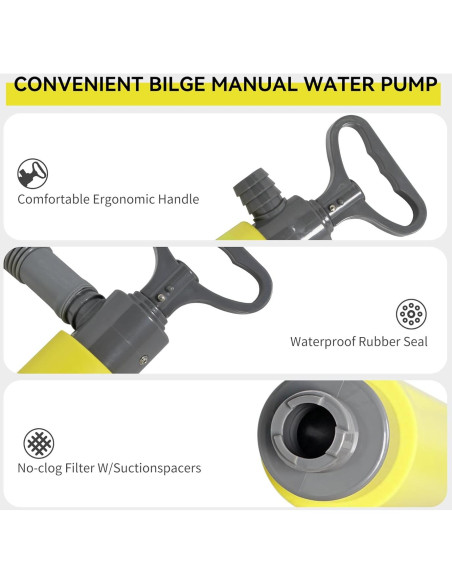 Bomba de Achique Manual HIKULA Amarilla 43cm para Kayak