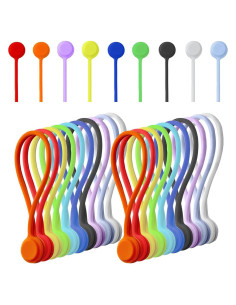 20 Sujetadores Magnéticos LORDTRONICS de Silicona para Cables