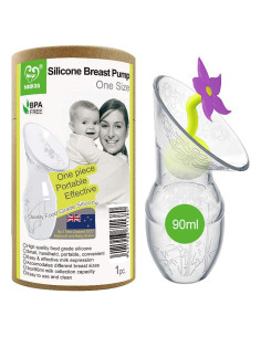 Bomba de Pecho Silicona Haakaa 100ml con Tapón Flor Grado Alimenticio