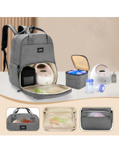 Bolsa para Sacaleches CURMIO Gris - Compatible con Spectra y Medela 2