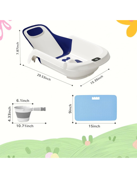 Bañera Reclinable para Bebés LAUJIA Azul 6-36 Meses Bañera Reclinable para Bebés LAUJIA Azul 6-36 Meses