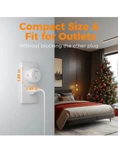 Enchufe Inteligente TESSAN WiFi Control Remoto 4.8cm 2