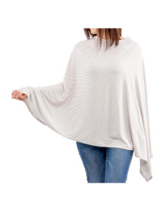 Cubierta de Lactancia WeeSprout Rayas Grises, Lavable y Transpirable