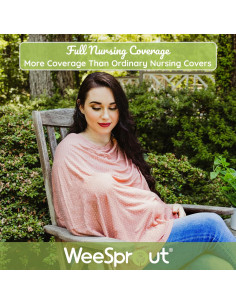 Cubierta de Lactancia WeeSprout Rayas Grises, Lavable y Transpirable 2
