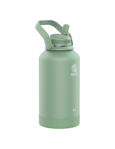 Botella Acero Inoxidable Takeya 1.89L Tapa Pajilla Pepino