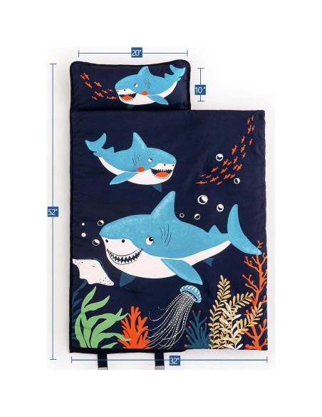 Colchoneta para Siesta PHF Shark con Almohada Desmontable 132x51cm