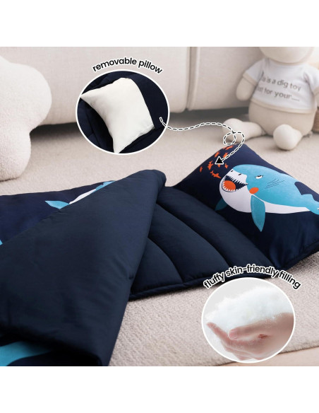 Colchoneta para Siesta PHF Shark con Almohada Desmontable 132x51cm