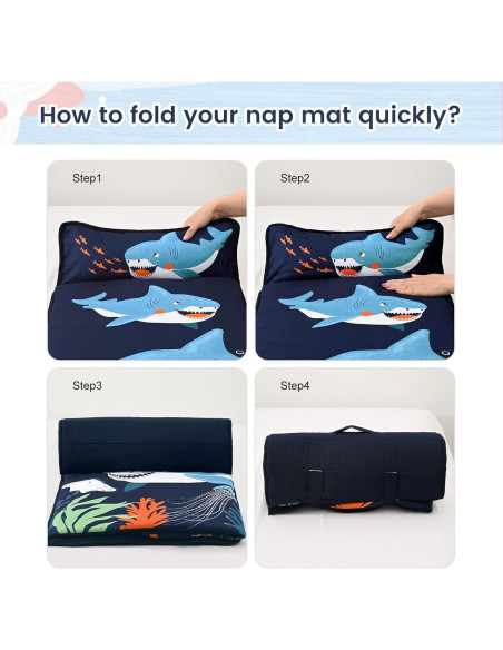 Colchoneta para Siesta PHF Shark con Almohada Desmontable 132x51cm