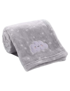 Manta Suave CREVENT 76x102 cm Nube Gris para Bebés y Niños