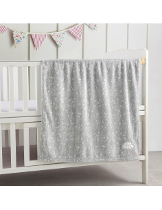 Manta Suave CREVENT 76x102 cm Nube Gris para Bebés y Niños 2