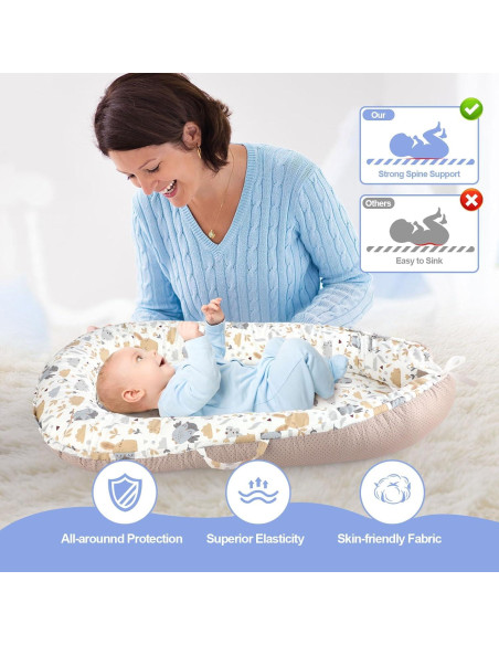 Cojín Portátil para Bebés 0-24 Meses - Nido Viaje Búho