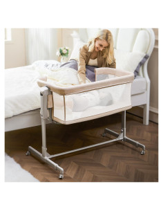 Cuna de Bebé Lateral ONTHEWEI 3 en 1 Ajustable 6 Alturas