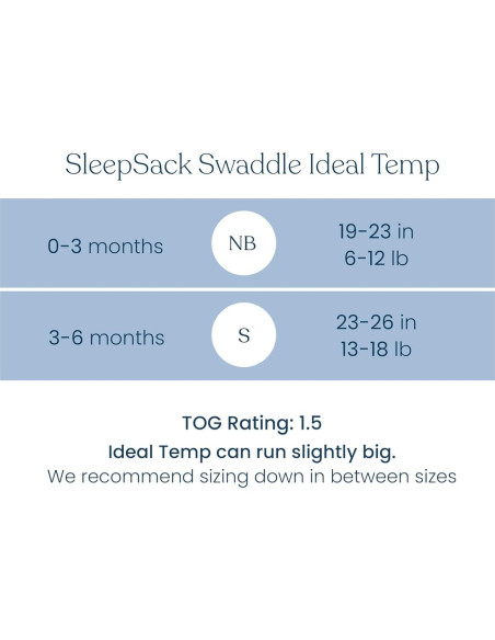 Saco de Dormir HALO Sleepsack Swaddle Ideal Temp 3-6 Meses