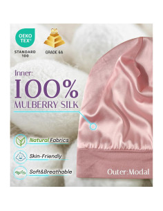 Bonete de Seda para Bebés OLESILK 0-6 Meses Rosa 2