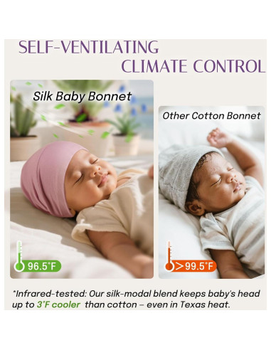 Bonete de Seda para Bebés OLESILK 0-6 Meses Rosa