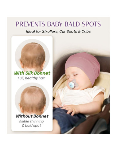 Bonete de Seda para Bebés OLESILK 0-6 Meses Rosa