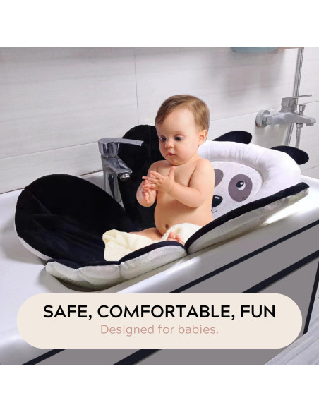 Almohadilla de Baño para Bebés PandaEar - Asiento Suave Negro