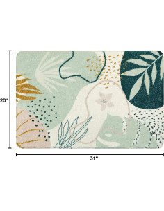 Alfombra de Baño Uphome Moderna Abstracta Verde 50x79cm 2