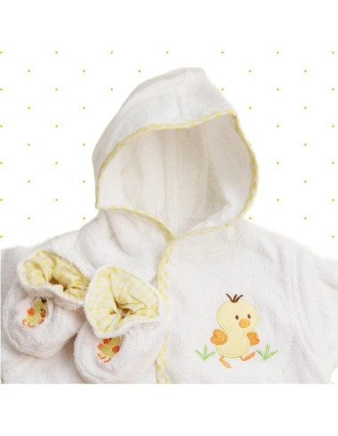 Bata de baño con capucha Spasilk 100% algodón pato blanco