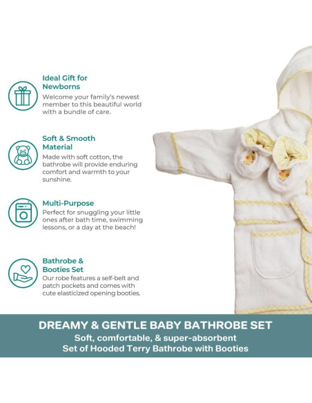 Bata de baño con capucha Spasilk 100% algodón pato blanco