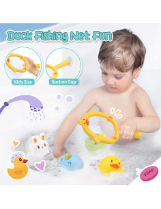 Juguetes de Baño Cute Stone - Pista de Agua y Red para Pescar 2