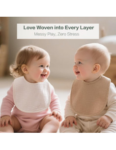 Paquete de 8 Baberos de Muselina Algodón Suave Bebé Azul 2