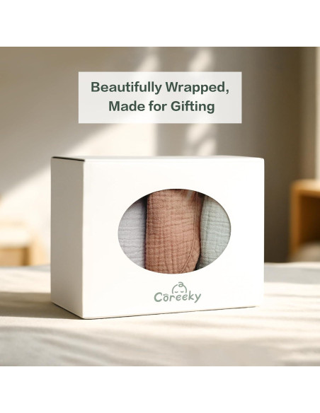 Paquete de 8 Baberos de Muselina Algodón Suave Bebé Azul