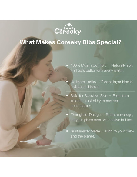 Paquete de 8 Baberos de Muselina Algodón Suave Bebé Azul