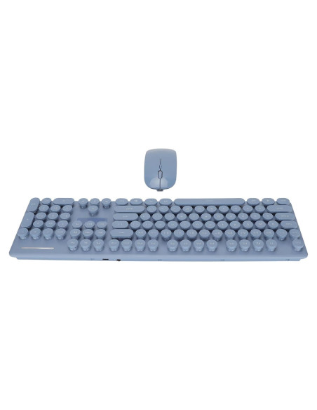 Combo Teclado y Ratón Inalámbrico Zunate Retro 104 Teclas Azul