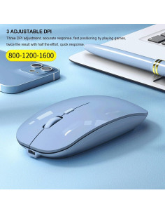 Combo Teclado y Ratón Inalámbrico Zunate Retro 104 Teclas Azul 2