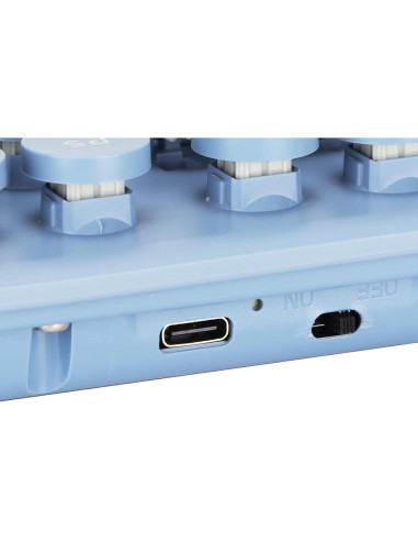 Combo Teclado y Ratón Inalámbrico Zunate Retro 104 Teclas Azul