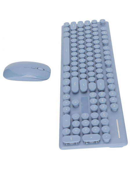 Combo Teclado y Ratón Inalámbrico Zunate Retro 104 Teclas Azul
