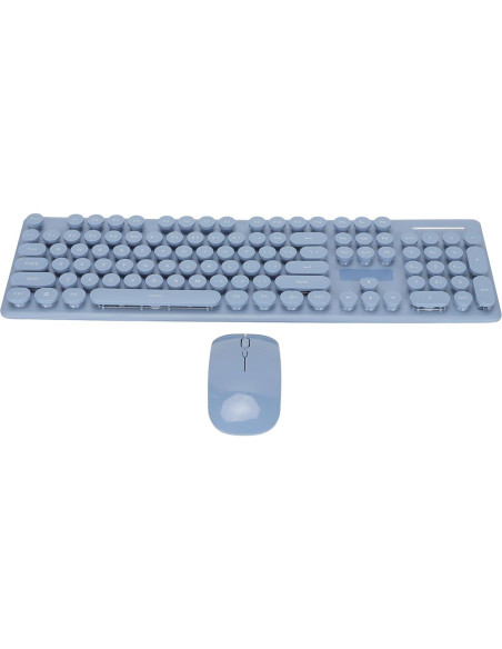 Combo Teclado y Ratón Inalámbrico Zunate Retro 104 Teclas Azul