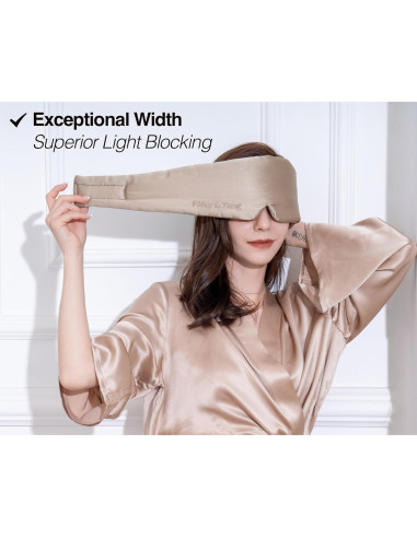 Máscara de Sueño de Seda Fleur&Yang Ajustable 100% Mulberry