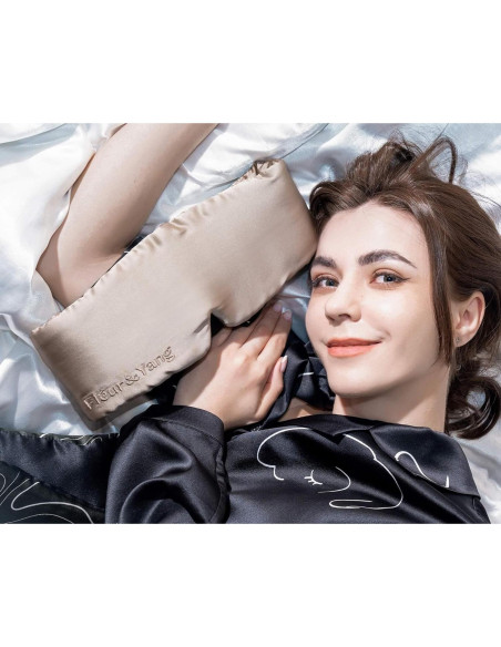 Máscara de Sueño de Seda Fleur&Yang Ajustable 100% Mulberry Máscara de Sueño de Seda Fleur&Yang Ajustable 100% Mulberry