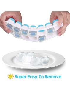 Bandeja de Hielo Jrisbo 4 Piezas Silicona Apilable Azul 2