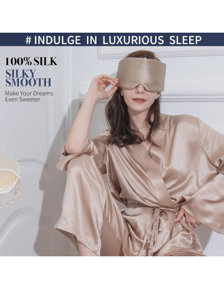 Máscara de Sueño de Seda Fleur&Yang Ajustable 100% Mulberry Máscara de Sueño de Seda Fleur&Yang Ajustable 100% Mulberry