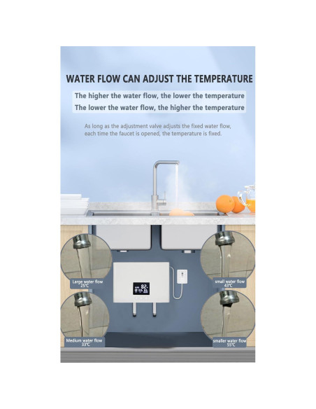 Calentador de Agua Eléctrico Sin Tanque Daordaer 3000W Blanco