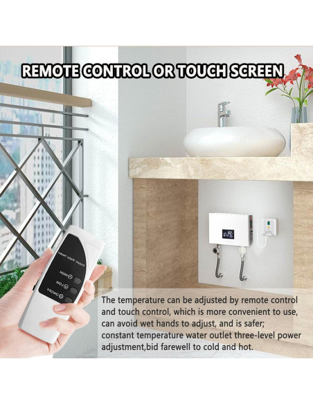 Calentador de Agua Eléctrico Sin Tanque Daordaer 3000W Blanco