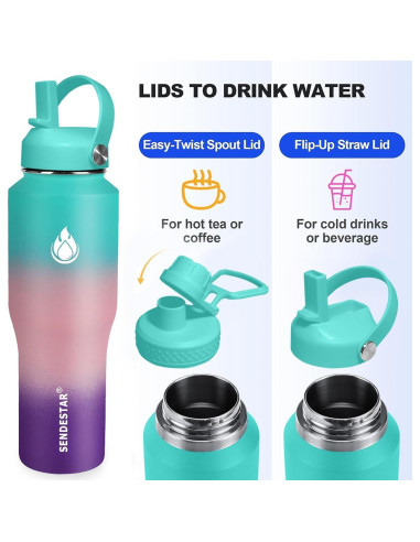 Botella de Agua SENDESTAR 32oz Acero Inoxidable Aislada