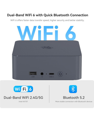 Mini PC Beelink EQI i3-1220P 16GB RAM 500GB SSD Doble Pantalla 4K