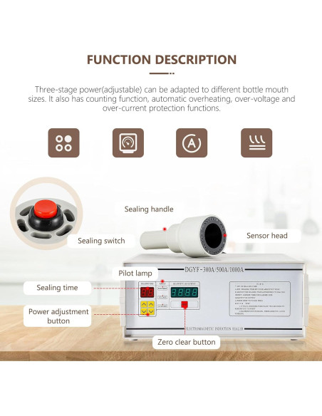 Sellador de Tapas por Inducción NEWTRY 10-50mm 220V