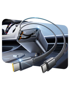 Cargador de Coche Retráctable Superone 69W 4 en 1 Tipo C
