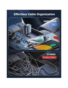 Cargador de Coche Retráctable Superone 69W 4 en 1 Tipo C 2