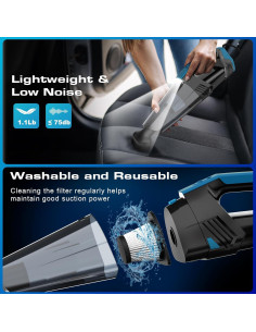 Aspiradora de Coche Blestan 12V 0.35L con Luz LED y Accesorios 2