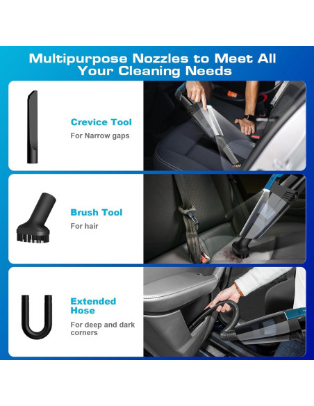 Aspiradora de Coche Blestan 12V 0.35L con Luz LED y Accesorios