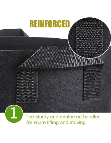 Paquete de 10 bolsas de cultivo Cavisoo 11.4L tela transpirable