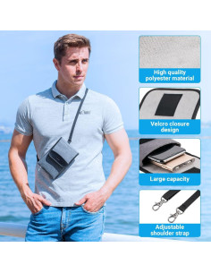 Funda de Teléfono KIWIFOTOS para Cintura y Hombro Gris 2