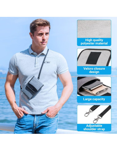 Funda de Teléfono KIWIFOTOS para Cintura y Hombro Gris